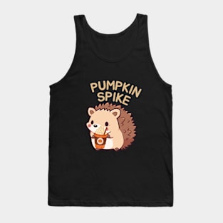 Cute Kawaii Hedgehog Pumpkin Spice Lover Funny Mom Fall Season Tank Top